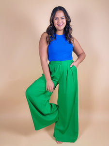 Green Wide Pants