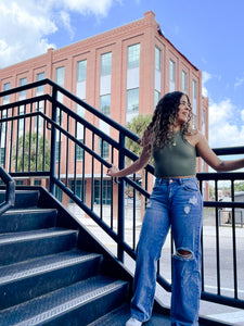 High Rise Ripped Jeans