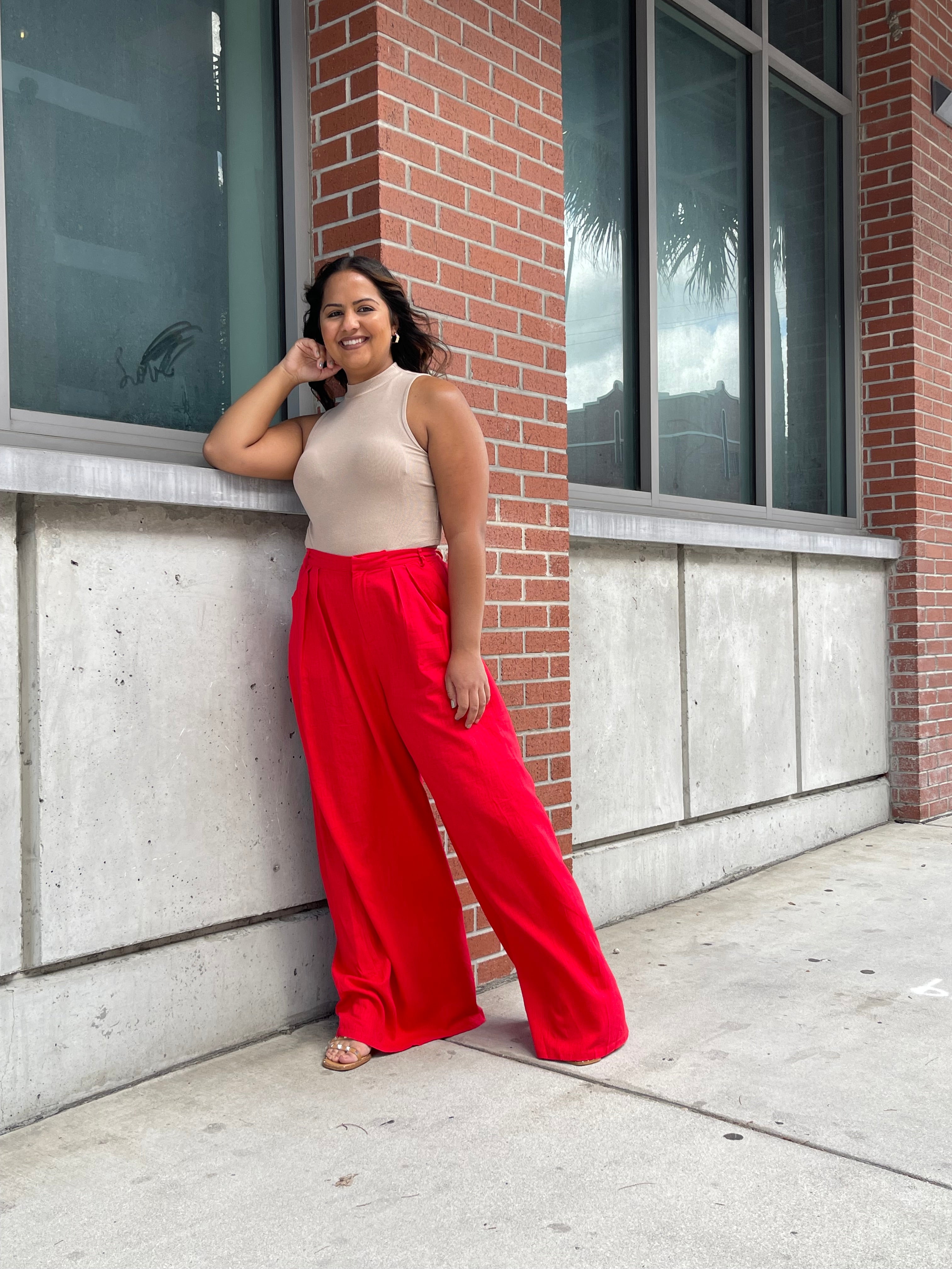 Spicy Red Wide Pants – Shop Beatrice Boutique